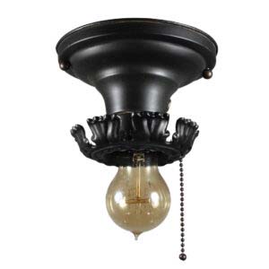 Antique Flush-Mount Light with Exposed Bulb