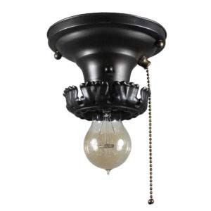 Flush-Mount Light with Exposed Bulb, Antique Lighting
