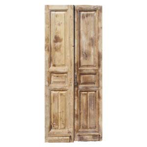 Reclaimed Pair of 40” Solid French Doors, 19th Century