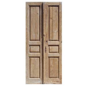 Salvaged Pair of 42″ Solid French Doors, 19th Century