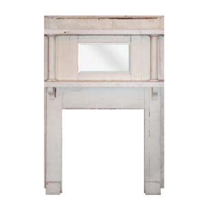 Salvaged Fireplace Mantel with Beveled Mirror, Early 1900’s