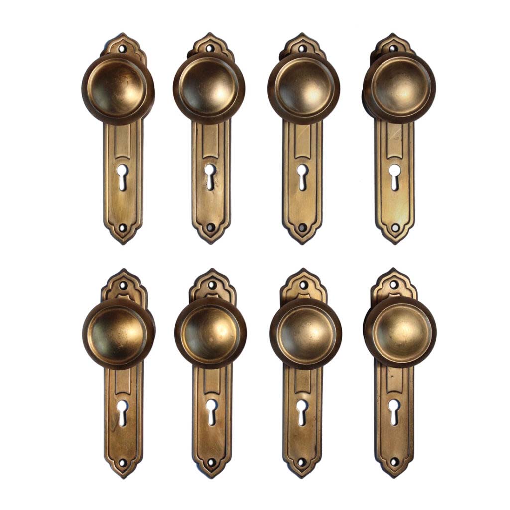 Antique Brass Tudor Door Hardware Sets, Early 1900’s