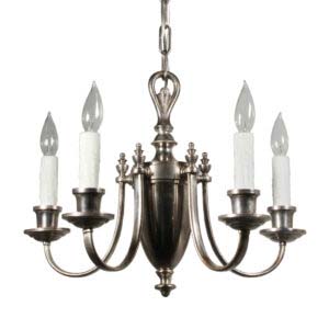 Antique Neoclassical Silver Plate Chandelier, Early 1900’s