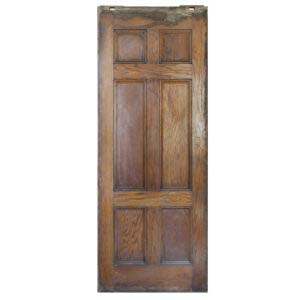 Salvaged 36” Antique Oak Pocket Door, Late 1800’s