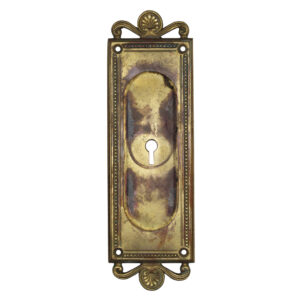 Antique Cast Brass Pocket Door Plate, “Amherst” by Yale & Towne, c.1910