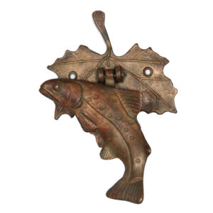 Antique Cast Bronze Figural Door Knocker, Fish
