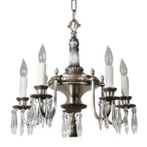 Antique Neoclassical Silver Plate Chandelier c.1910