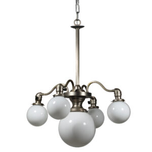 Antique Chandelier with Ball Glass Shades