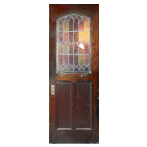 Antique Gothic 31″ Leaded Glass Door