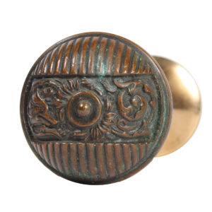 Rare Antique Exterior Art Nouveau “Columbian” Doorknob Set by Reading Hardware