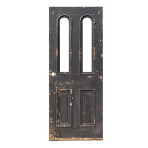 Reclaimed 35″ Cottage Door with Dual Arched Windows, c. 1890