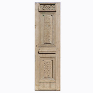 Reclaimed 32″ French Colonial Door with Carved Panels, c. 1880