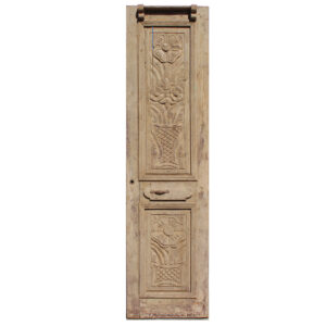 Reclaimed 28″ French Colonial Door with Carved Panels, Antique Doors