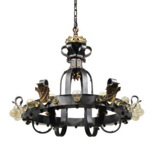 Substantial Antique Two-Tone Eighteen-Light Chandelier