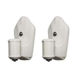 Pair of Antique Porcelain Art Deco Bathroom Sconces
