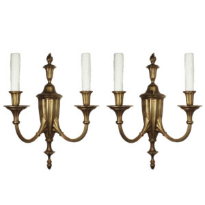 Pair of Antique Double Arm Sconces, E. F. Caldwell