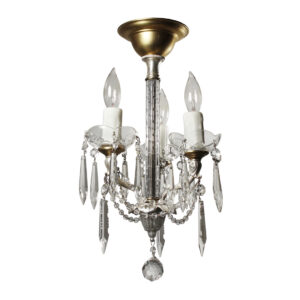 Petite Two-Tone Antique Chandelier with Prisms