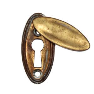 Antique Cast Brass Swinging Keyhole Escutcheons