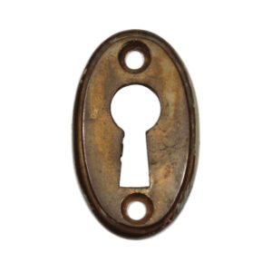 Cast Brass Keyhole Escutcheon by Yale, Antique Hardware