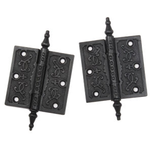 Matching Pairs of Reclaimed Decorative Cast Iron 3.5” Hinges, Late 1800’s