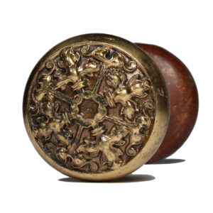 Antique Cast Bronze Doorknob Set, Late 1800’s