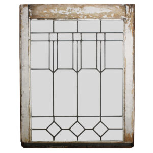 Handsome Antique Arts & Crafts American Leaded Glass Window