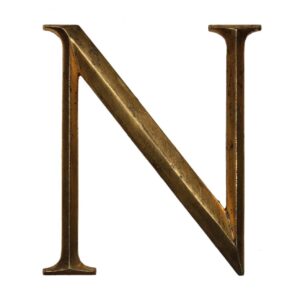 Salvaged Cast Bronze Letter “N”, Cincinnati, OH