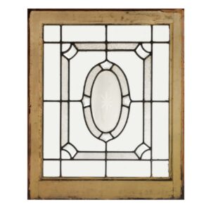 Antique Leaded and Beveled Glass Window, Hand-Cut Star