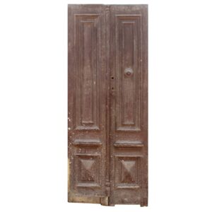 Salvaged 40″ Solid Door Pair from France, 19th Century