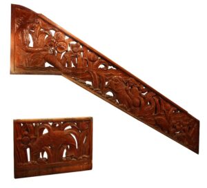 Antique Hand Carved Three-Piece Figural Staircase with Mermaids, Sea Creatures, and Women