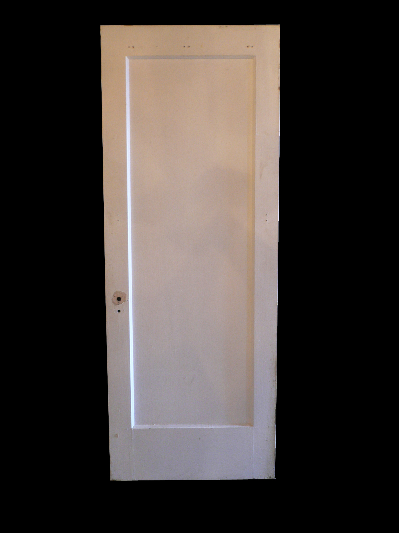 Antique One-Panel Solid Wood Door with Narrow Trim