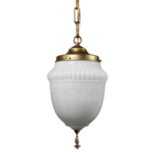 Antique Neoclassical Pendant Light with Original Shade