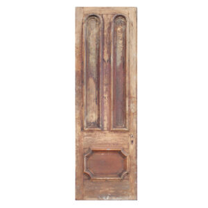 Salvaged 34” Antique Door with Dual Arched Panels