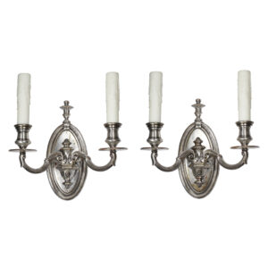 Pair of Antique Silver Plated Sconces, Early 1900’s