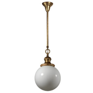 Pendant Light with Glass Ball Shade, Antique Lighting