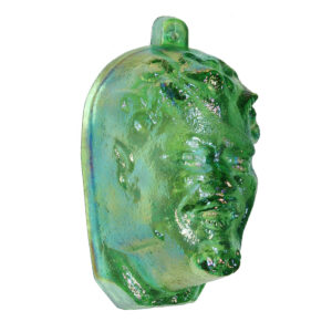Vintage Green Carnival Glass Shade by Fenton, Greek God Pan