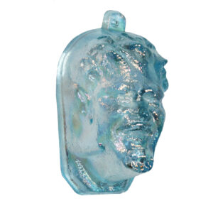 Vintage Light-Blue Carnival Glass Shade by Fenton, Greek God Pan