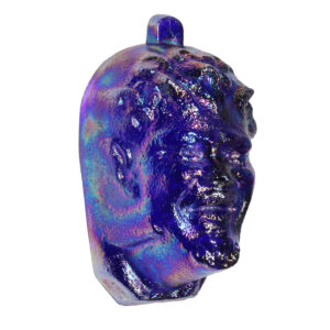 Vintage Fenton Blue/Violet Carnival Glass Shade, Greek God Pan