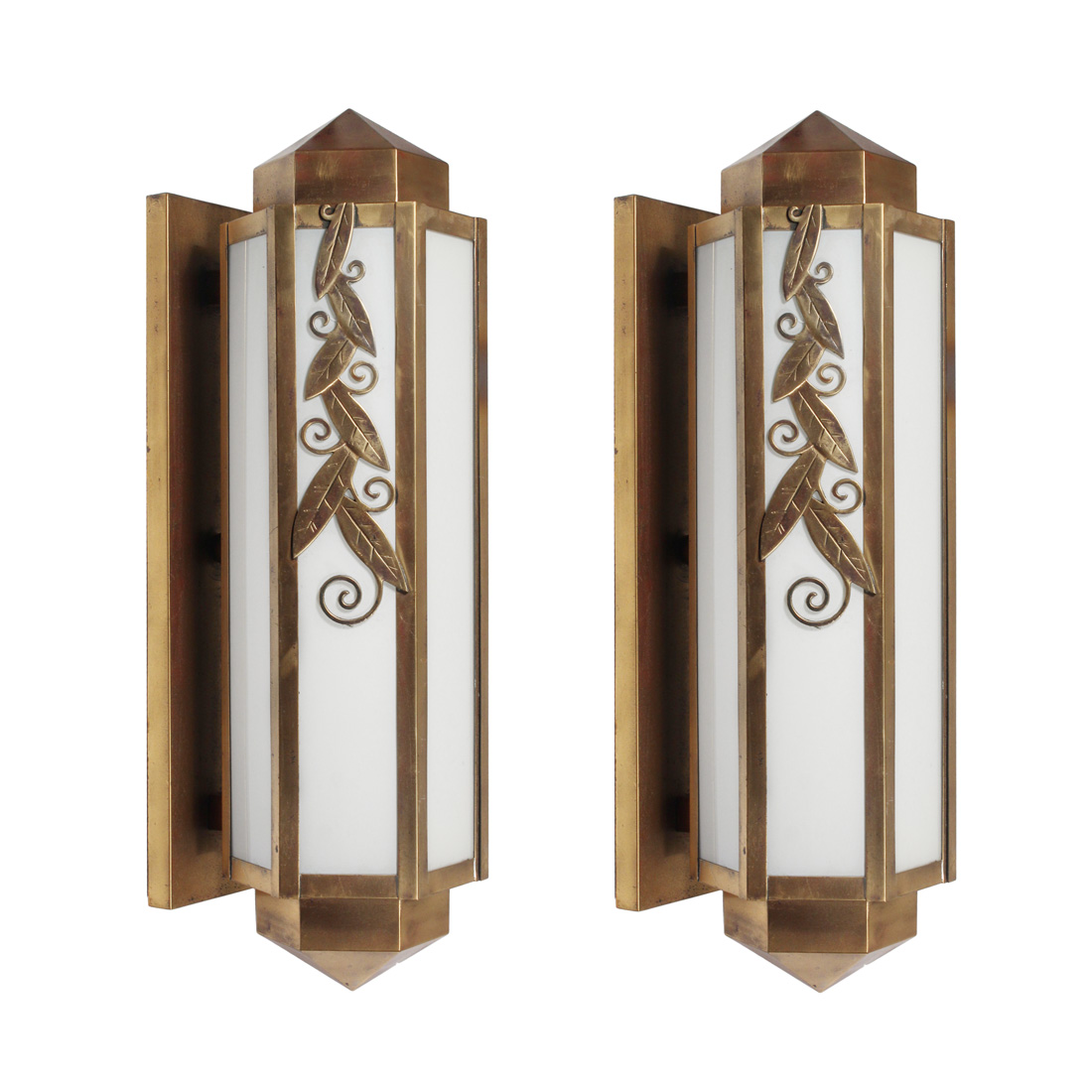 Antique Pair of Copper Exterior Sconces c. 1920