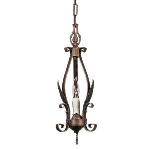 Iron Single-Light Spanish Revival Pendant, Antique Lighting