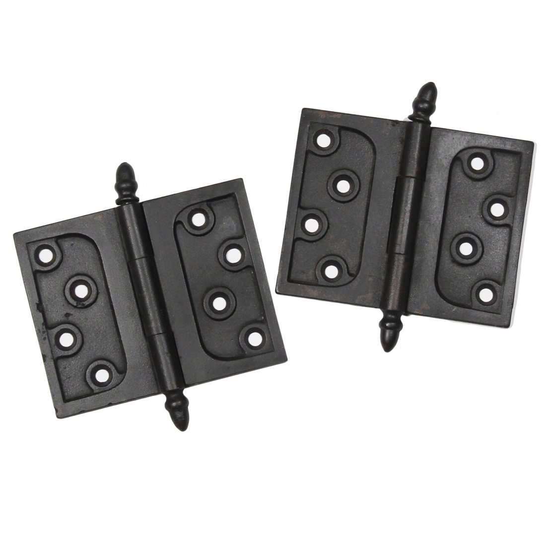 Pair of Antique Refinished Cast Iron 5x4" Hinges, 19th Century