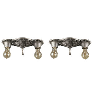 Matching Art Nouveau Flush Mount Fixtures, Antique Lighting