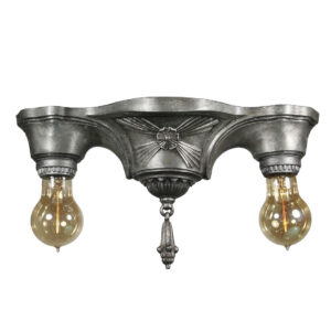 Antique Art Deco Exposed Bulb Flush Mount Fixture