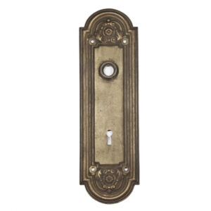 Antique Exterior “Nubian” Arched Door Plate by Yale & Towne, New Old Stock