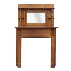 Antique Oak Fireplace Mantel with Mirror