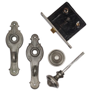 Antique Nickel Bathroom “Cleo” Door Hardware Set by Russwin, Jack & Jill