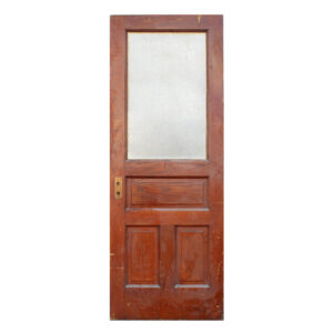 Salvaged Antique 29″ Door with Textured Glass