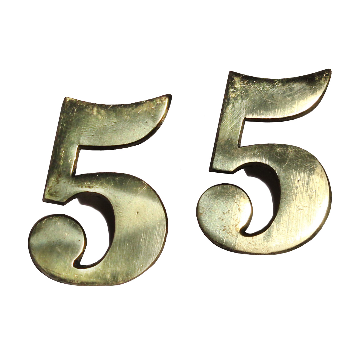 Antique New Old Stock Brass House Numbers, No.”5″