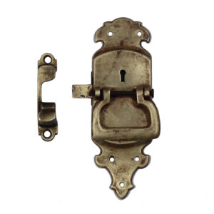 Antique Cast Brass Icebox Latch, Left Swing