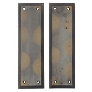 Matching Antique Brass Flashed Push Plates, Early 1900s